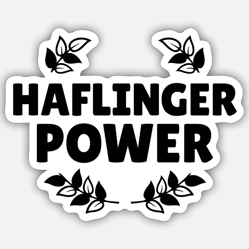 Haflinger Power - Sticker Größe S (10 x 10 cm) - Mattweiß