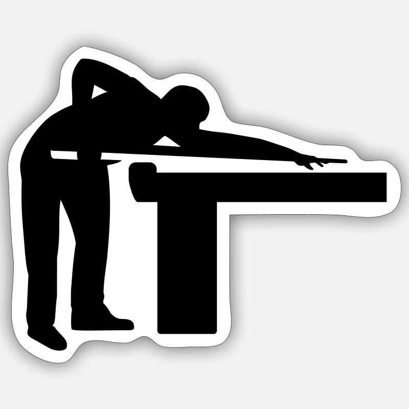 Pool billards - Sticker size S (10 x 10 cm) - white matte