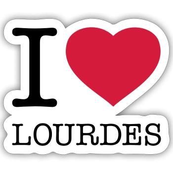 I LOVE LOURDES France Frankreich - Sticker Größe S (10 x 10 cm) - Mattweiß - Vorne