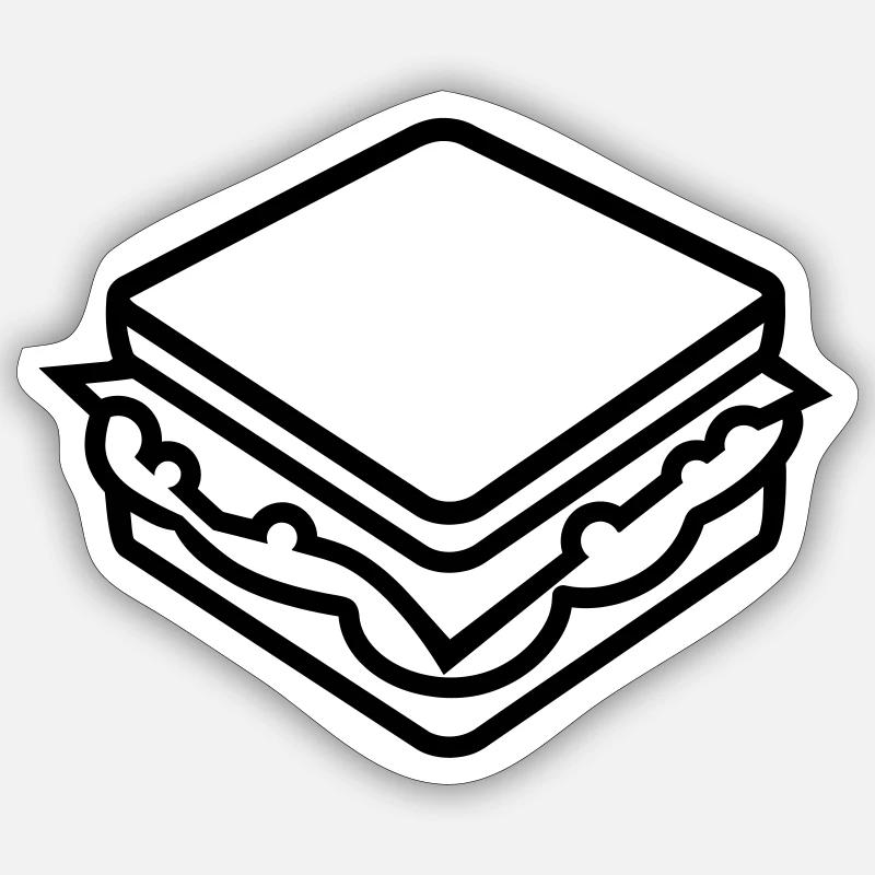 Sandwich - Sticker size S (10 x 10 cm) - white matte