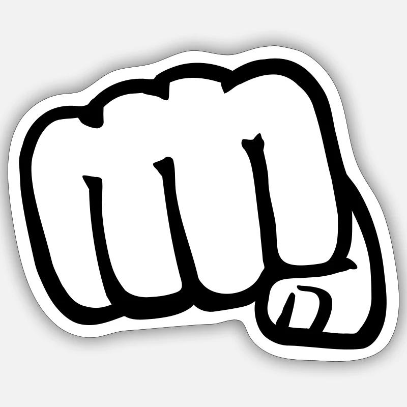 Poing - Sticker taille S (10 x 10 cm) - blanc mat