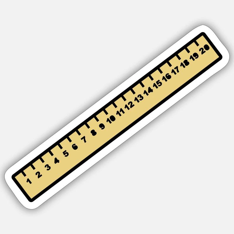 Lineal - Sticker Größe S (10 x 10 cm) - Mattweiß