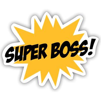 Super Boss ! - Sticker taille S (10 x 10 cm) - blanc mat - Devant