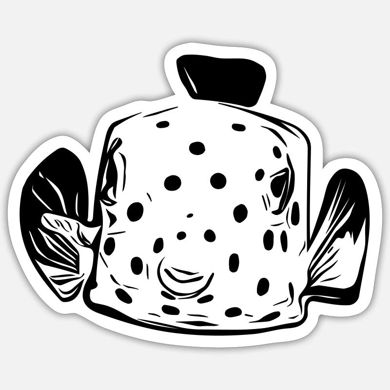 Kofferfisch - Sticker Größe S (10 x 10 cm) - Mattweiß