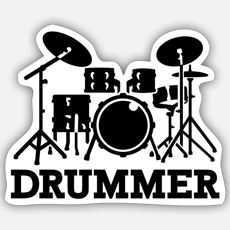 Drummer - Sticker Größe S (10 x 10 cm) - Mattweiß