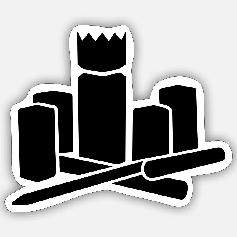 Kubb - Sticker Größe S (10 x 10 cm) - Mattweiß
