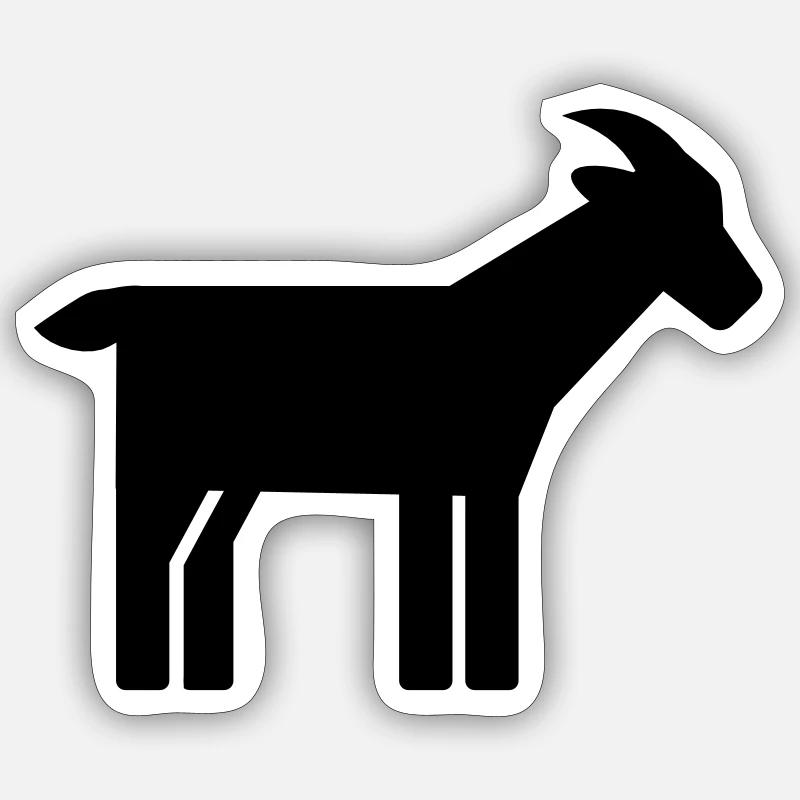 Ziege - Sticker Größe S (10 x 10 cm) - Mattweiß