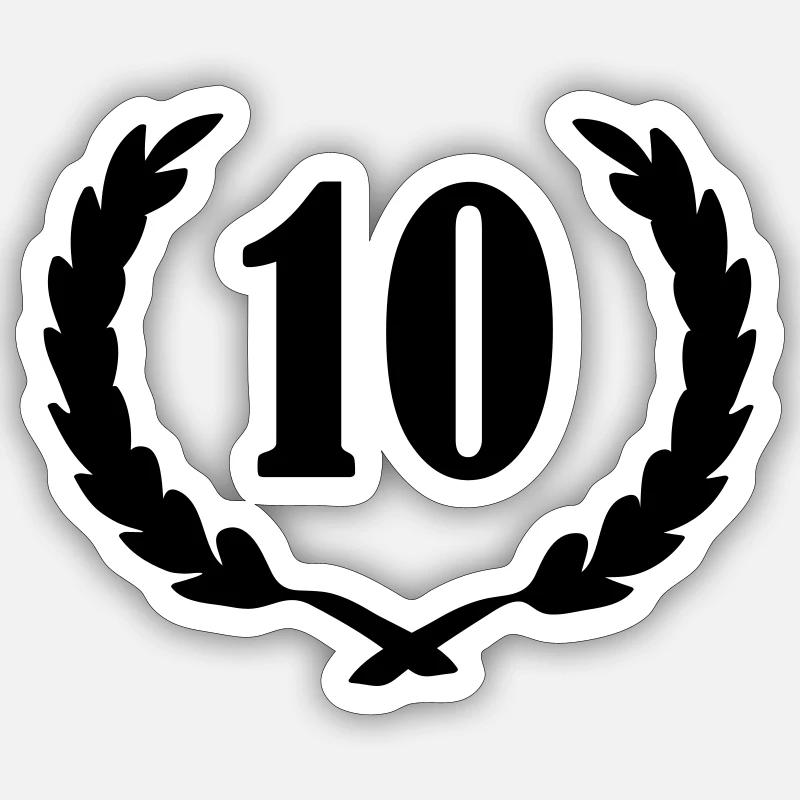 lorbeerkranz_10 Sticker Größe S (10 x 10 cm)