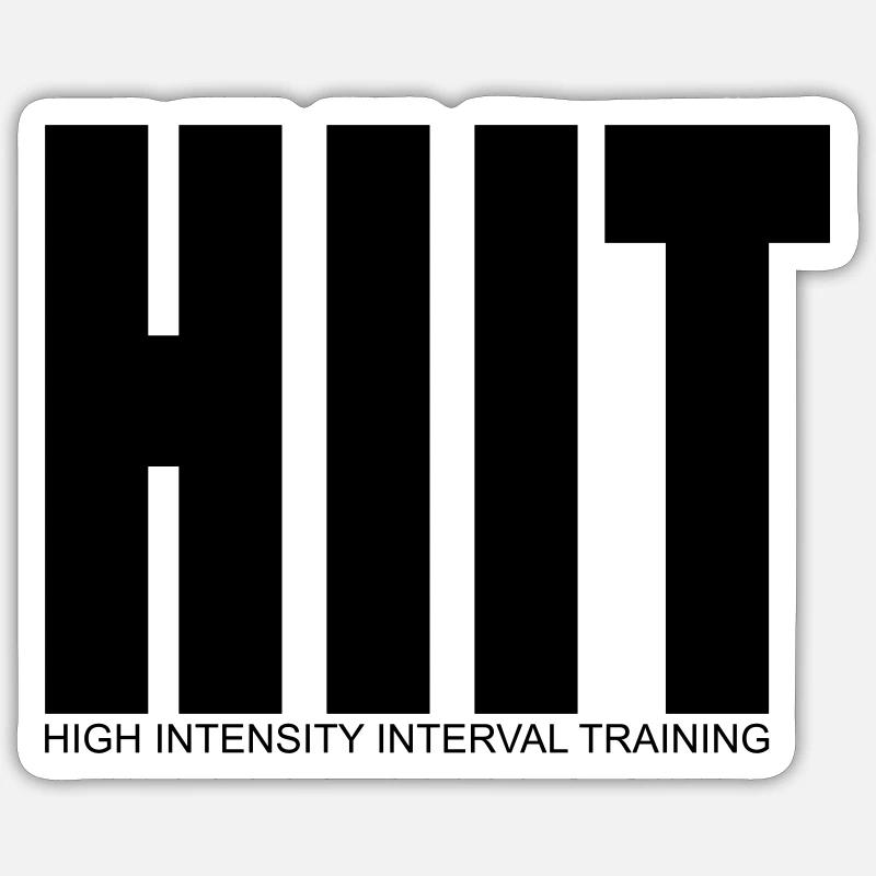 HIIT (High Intensity Interval Training) Shirt - Sticker Größe S (10 x 10 cm) - Mattweiß