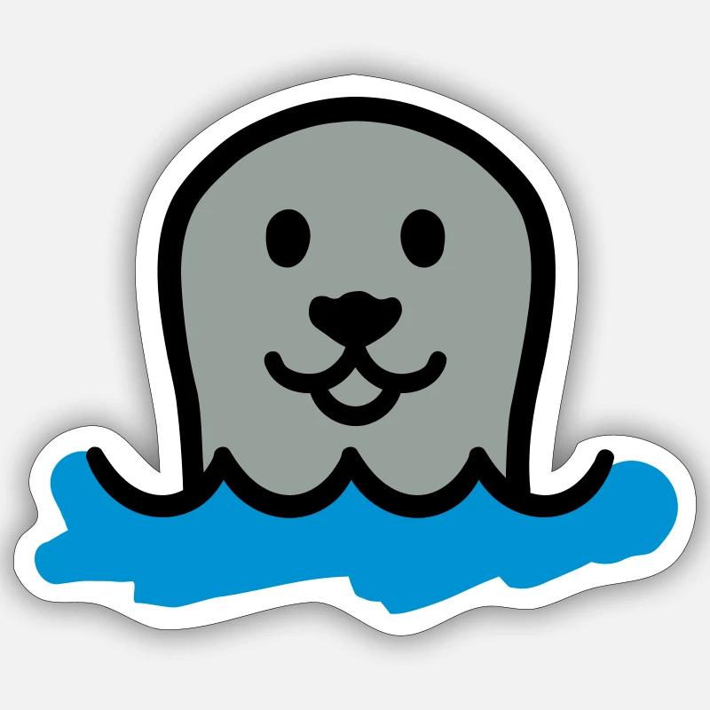 Robbe - Sticker Größe S (10 x 10 cm) - Mattweiß