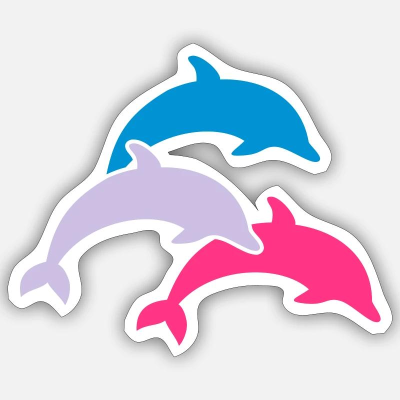Dolphins - Sticker size S (10 x 10 cm) - white matte