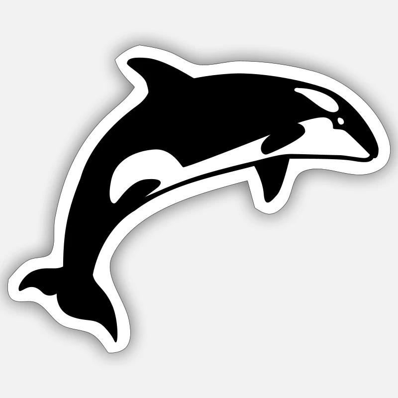 Baleine - Sticker taille S (10 x 10 cm) - blanc mat