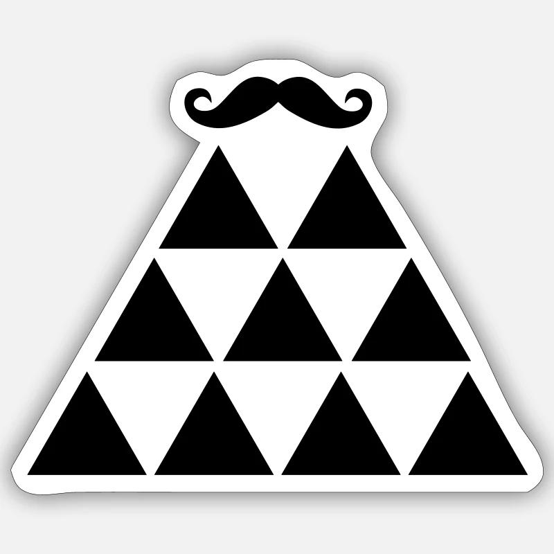 Pyramid Moustache Sticker size S (10 x 10 cm)