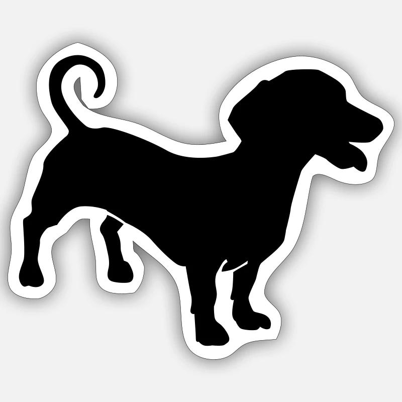 Dackel - Sticker Größe S (10 x 10 cm) - Mattweiß