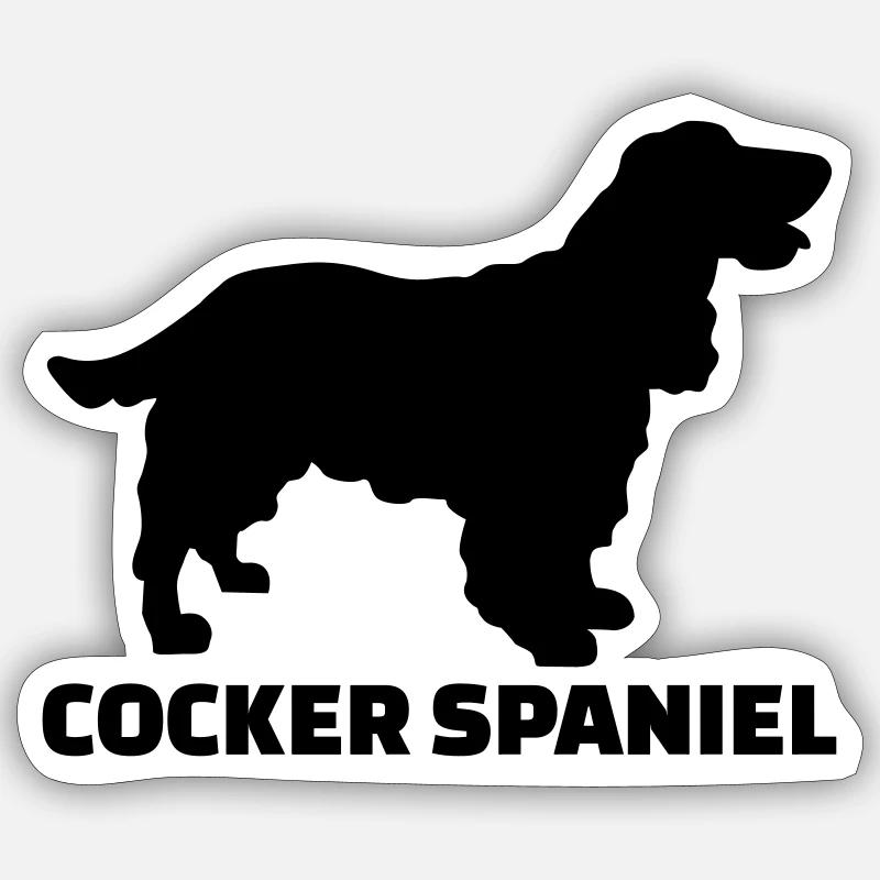 Cocker Spaniel - Sticker Größe S (10 x 10 cm) - Mattweiß