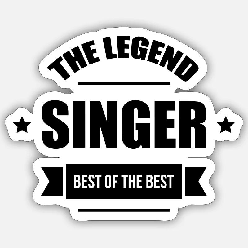 The Legend: Singer - Sticker taille S (10 x 10 cm) - blanc mat