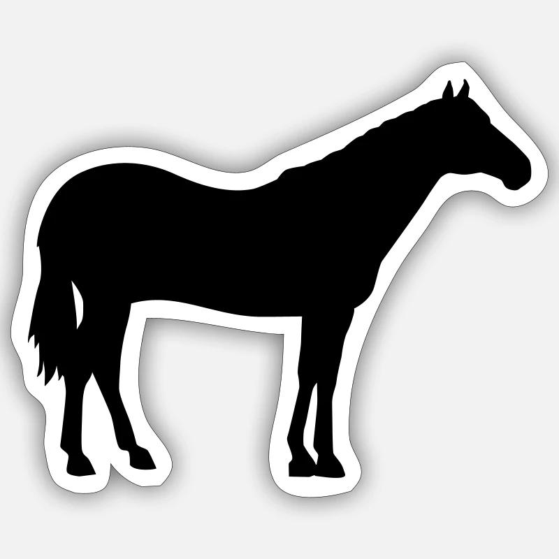 Cheval - Sticker taille S (10 x 10 cm) - blanc mat