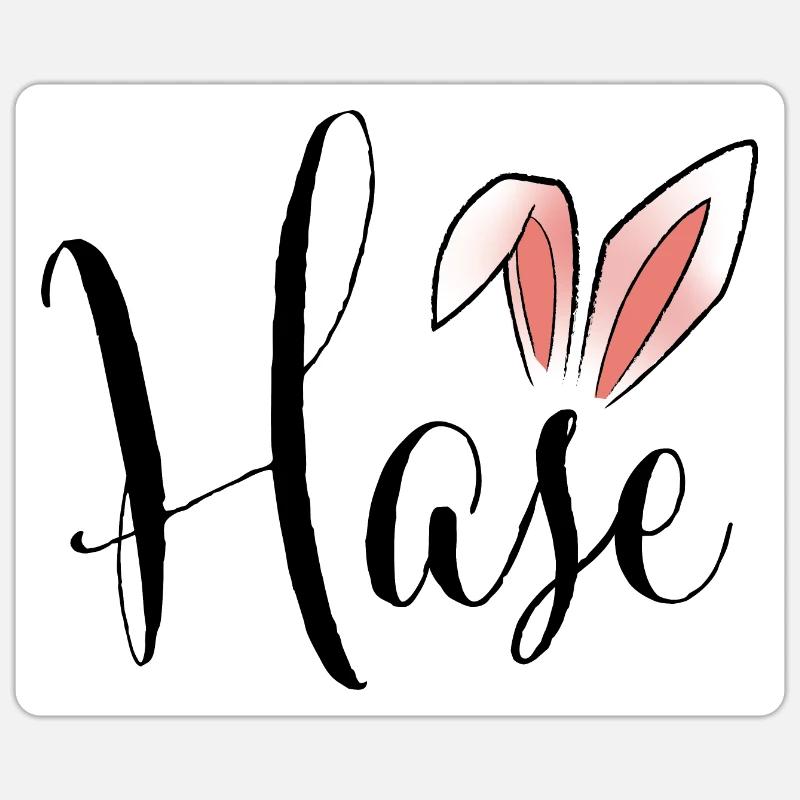 Hase - Sticker Größe S (10 x 10 cm) - Mattweiß