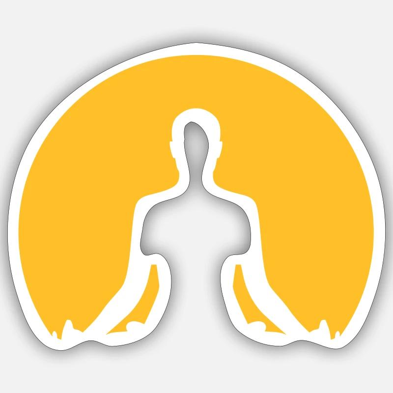 Meditation - Sticker taille S (10 x 10 cm) - blanc mat