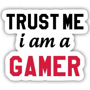 Gamer / Gaming - Sticker taille S (10 x 10 cm) - blanc mat - Devant