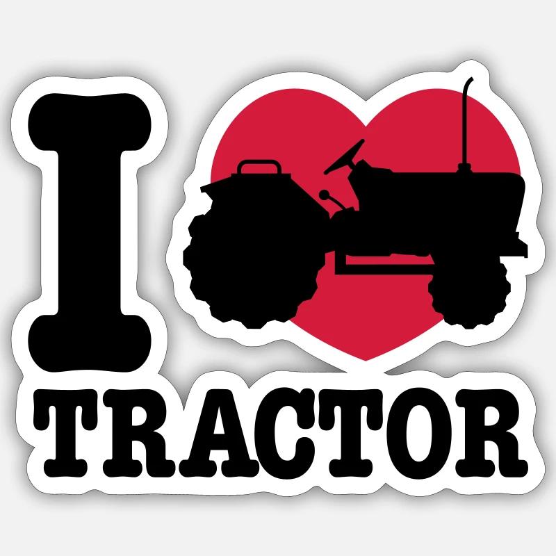 tractor - Sticker Größe S (10 x 10 cm) - Mattweiß