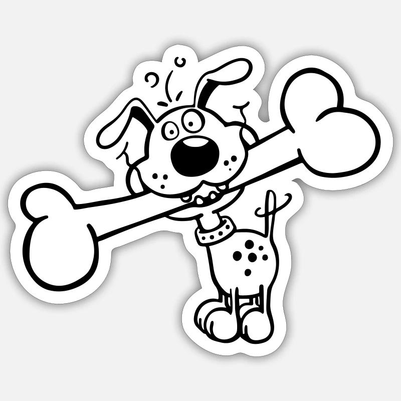 Drôle Chien - Sticker taille S (10 x 10 cm) - blanc mat