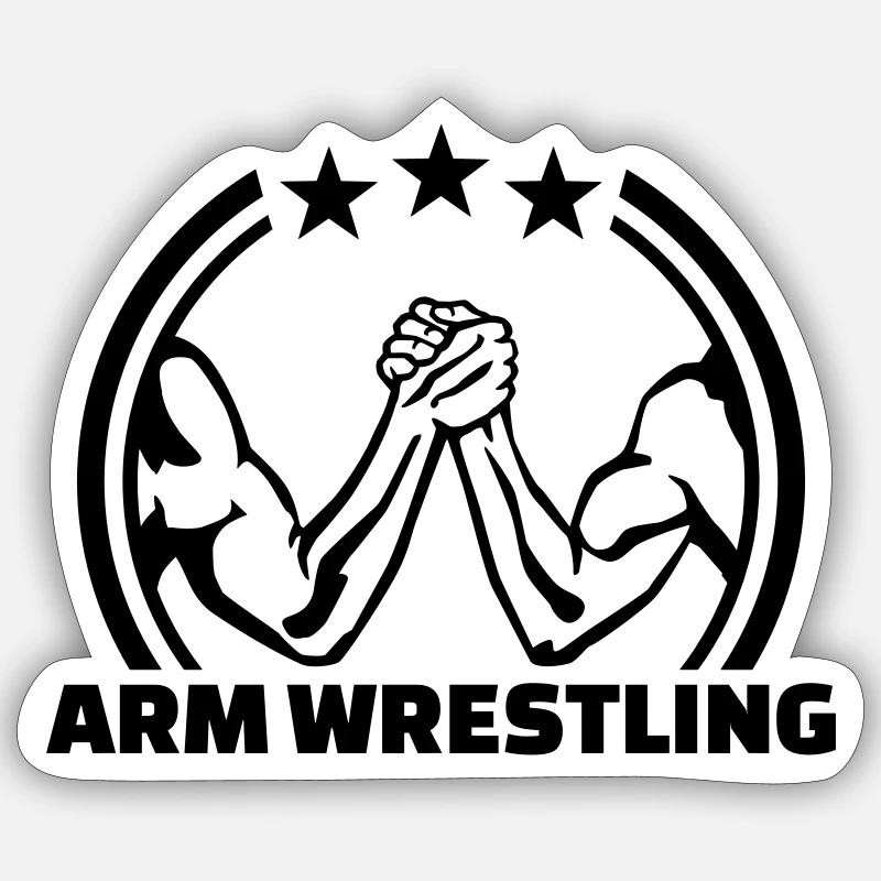 Arm wrestling - Sticker taille S (10 x 10 cm) - blanc mat