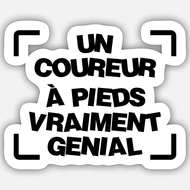Course à pied / Coureur / Jogging / Running / Run - Sticker taille S (10 x 10 cm) - blanc mat