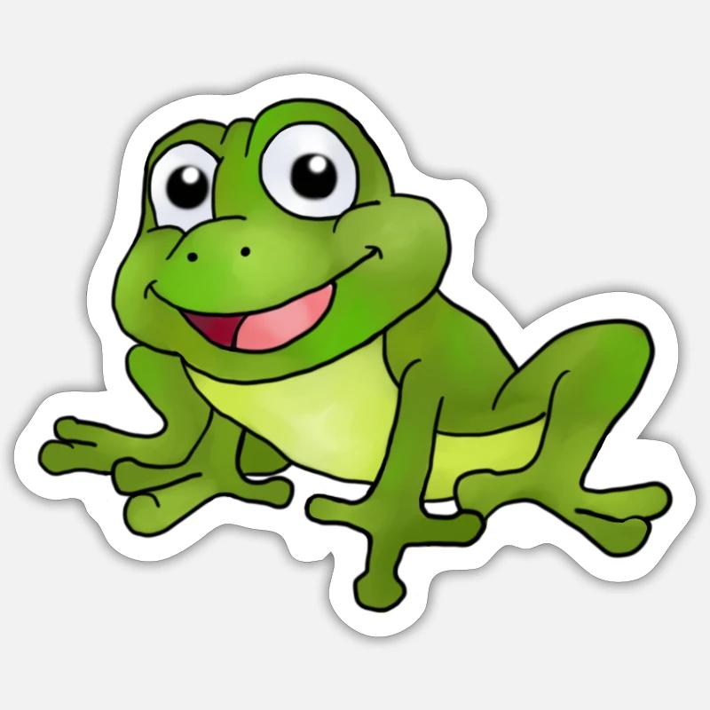 Frosch - Sticker Größe S (10 x 10 cm) - Mattweiß