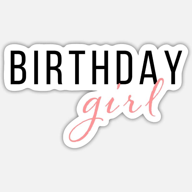 Fille d'anniversaire - Sticker taille S (10 x 10 cm) - blanc mat