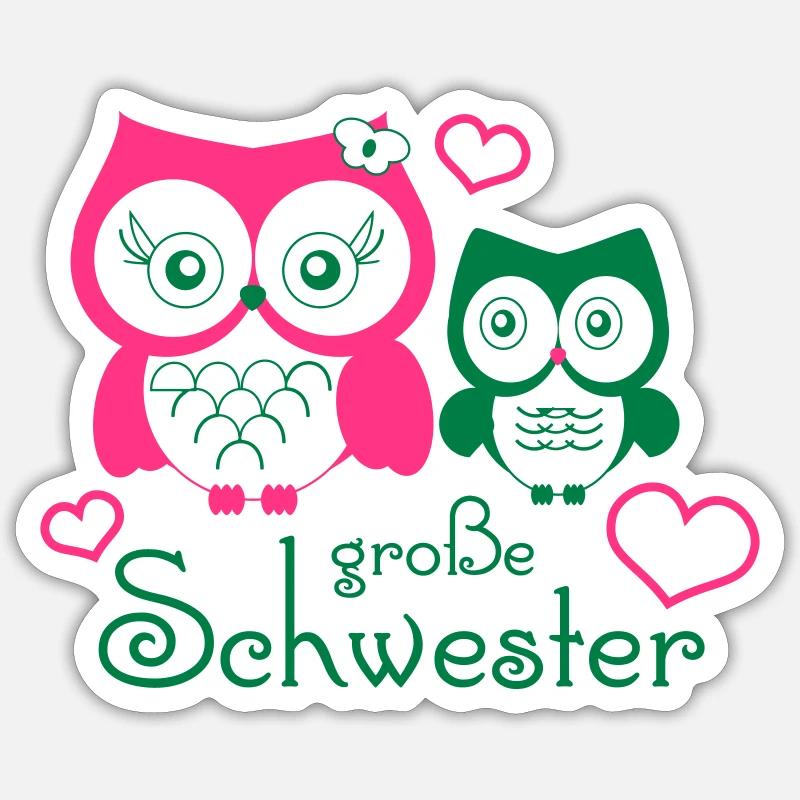 große Schwester - Sticker size S (10 x 10 cm) - white matte