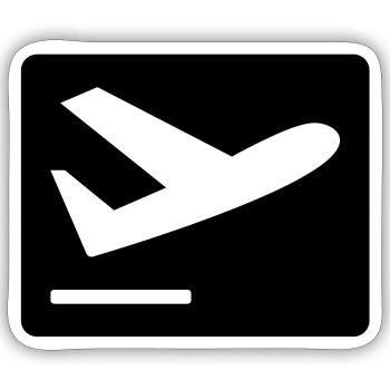 Flugzeug beim Starten - Sticker Größe S (10 x 10 cm) - Mattweiß - Vorne
