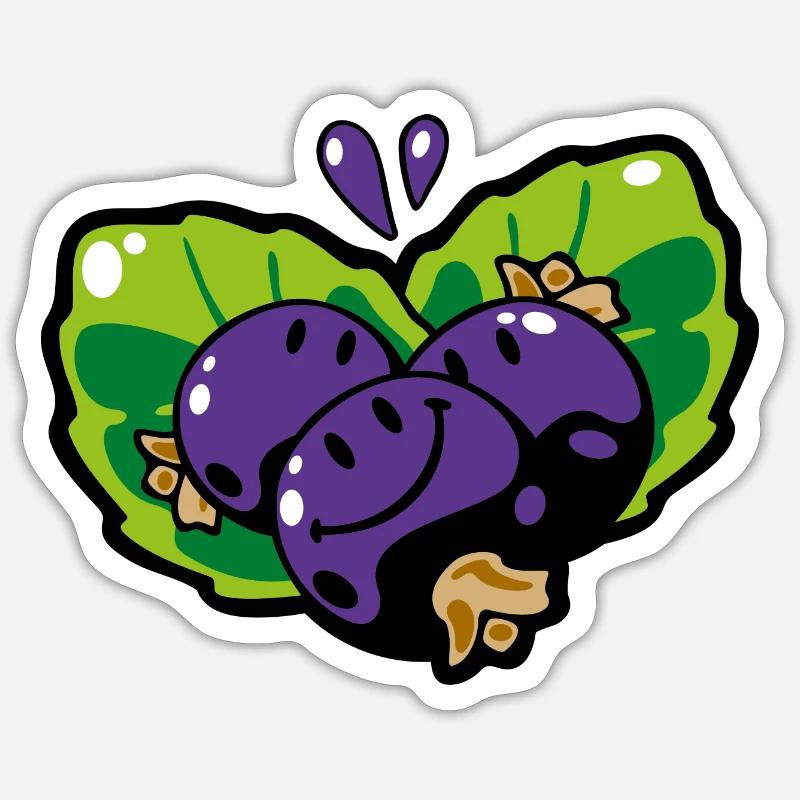 Smiley Black Currants - Sticker taille S (10 x 10 cm) - blanc mat