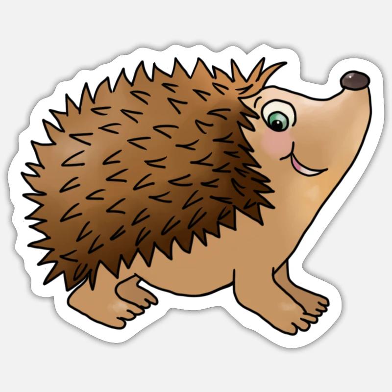 Freundlicher Igel - Sticker Größe S (10 x 10 cm) - Mattweiß