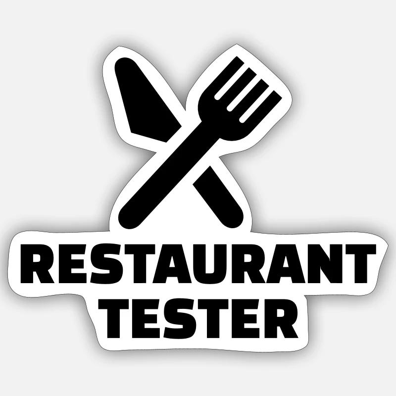 Restaurant tester - Sticker size S (10 x 10 cm) - white matte