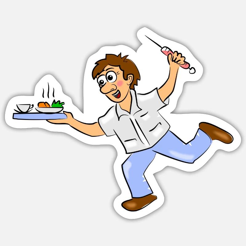 infirmière - Sticker taille S (10 x 10 cm) - blanc mat
