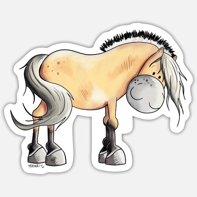 Drolliger Norweger - Sticker Größe S (10 x 10 cm) - Mattweiß