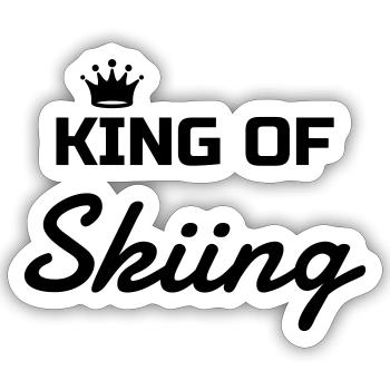 Skifahren Skifahrer Sport Ski Spieler - Sticker Größe S (10 x 10 cm) - Mattweiß - Vorne