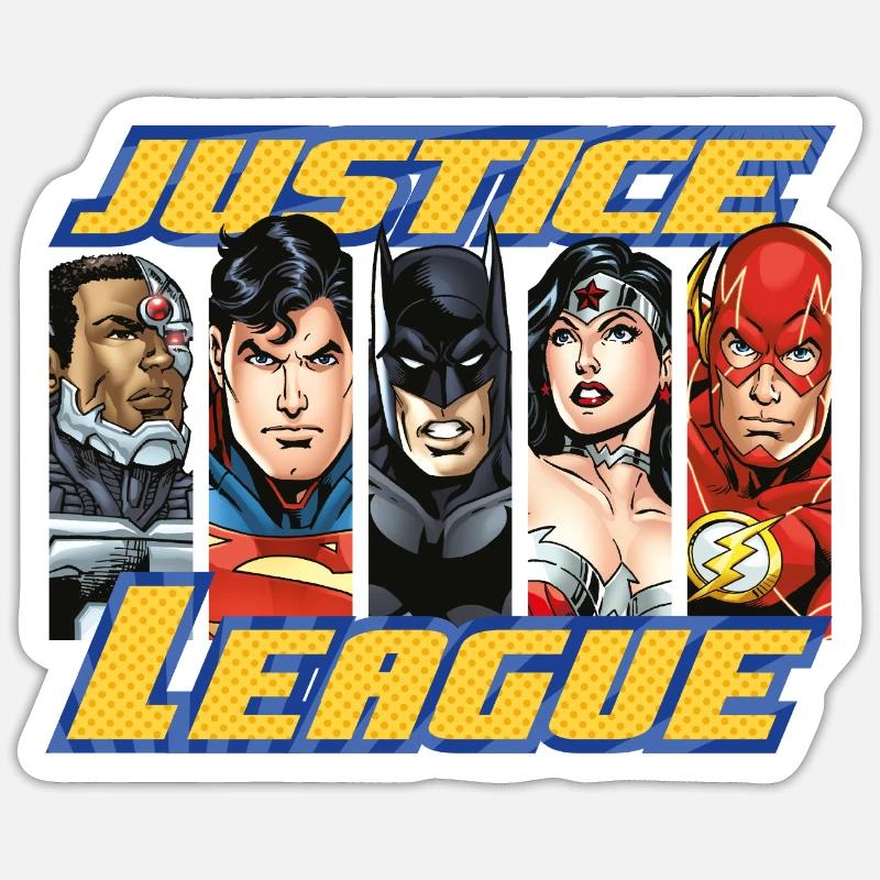 DC Comics Justice League Superhelden - Sticker Größe S (10 x 10 cm) - Mattweiß