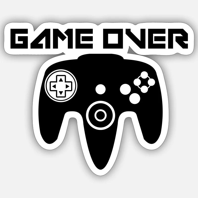 Game Over - Sticker Größe S (10 x 10 cm) - Mattweiß