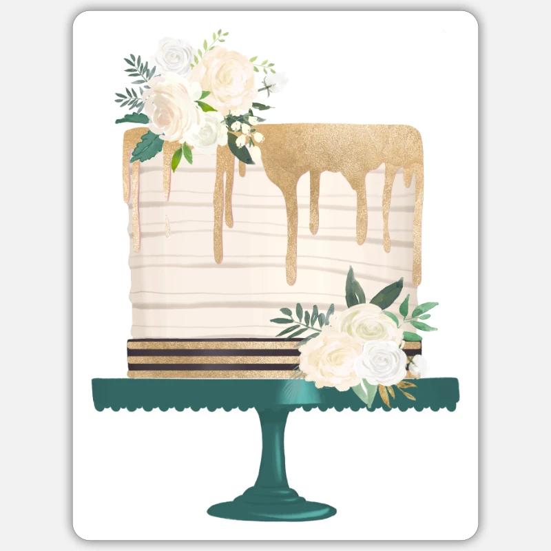 Customizable cake design - Sticker size S (10 x 10 cm) - white matte