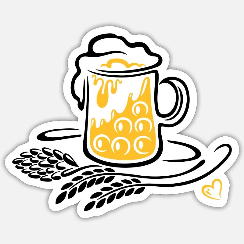 Beer Beer Mug Hops Wheat Sticker size S (10 x 10 cm)