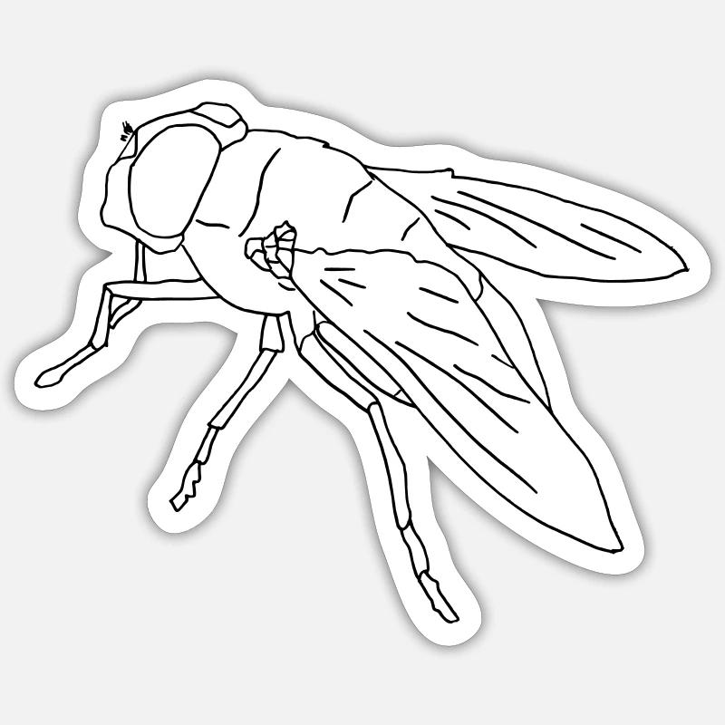 Fly fly Giant fly - Sticker size S (10 x 10 cm) - white matte