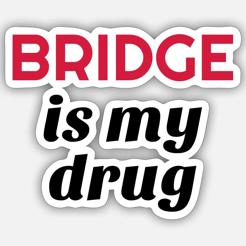 bridge / bridgeur / bridgeuse / cartes - Sticker taille S (10 x 10 cm) - blanc mat