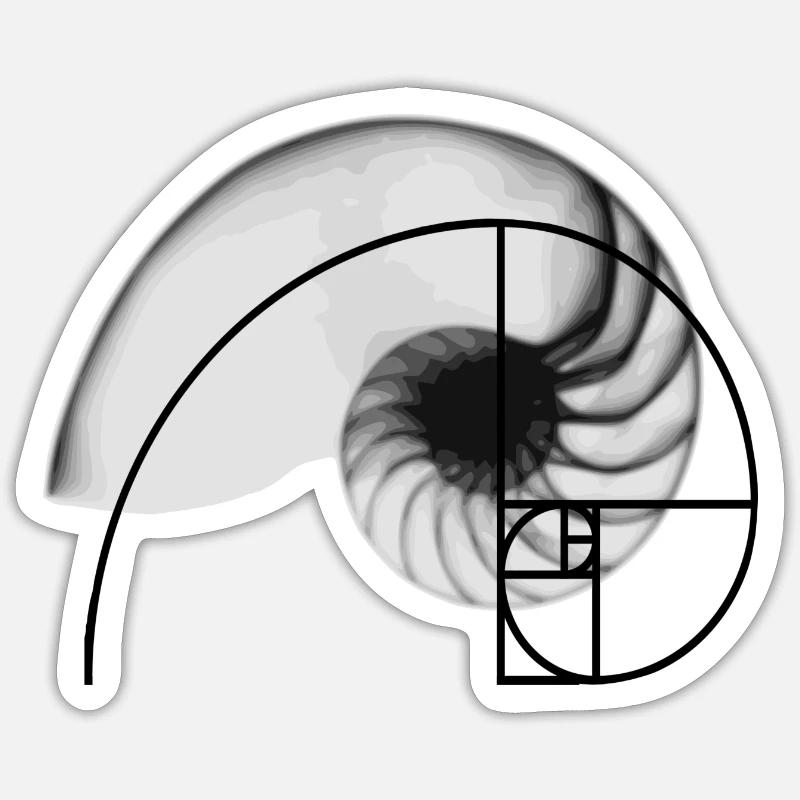 Geometrisches Muster Fibonacci Sequenz Sticker Größe S (10 x 10 cm)