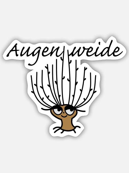 Weide als Augenweide - Sticker Größe S (10 x 10 cm) - Mattweiß