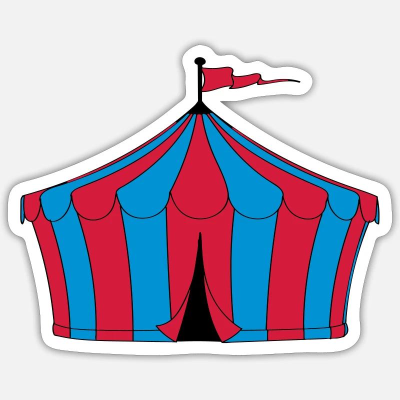 tente de cirque - Sticker taille S (10 x 10 cm) - blanc mat