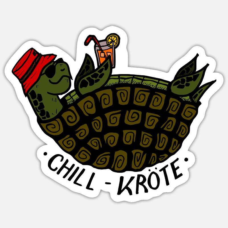 Chill toad - turtle chilling - Sticker size S (10 x 10 cm) - white matte