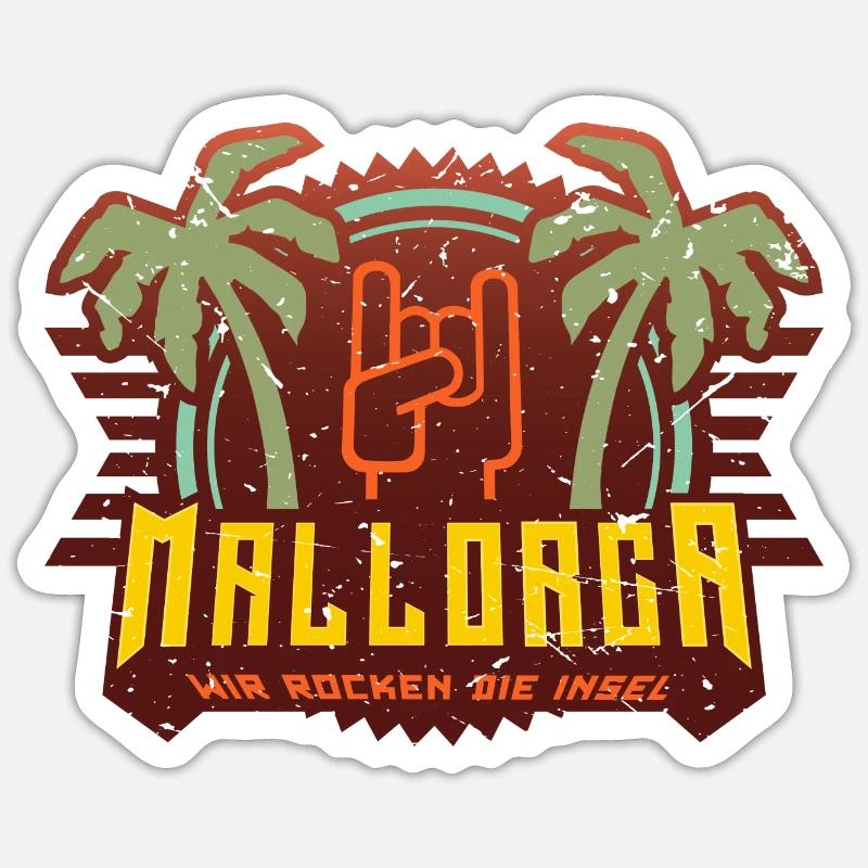 Mallorca rocken 02 - Sticker Größe S (10 x 10 cm) - Mattweiß