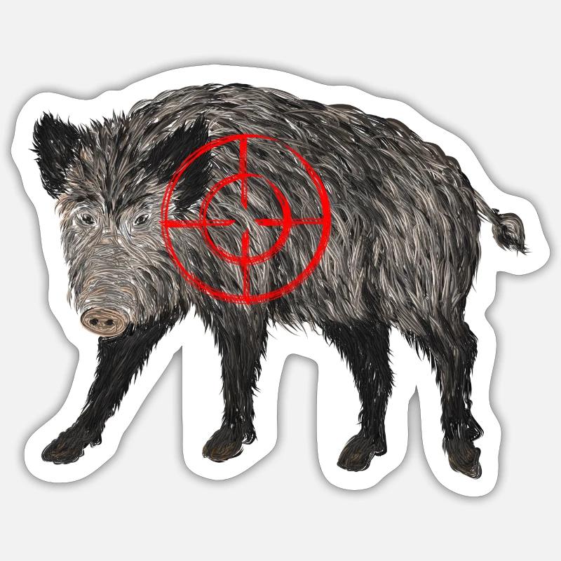 sanglier - Sticker taille S (10 x 10 cm) - blanc mat